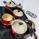 Jogo de panelas de cozinha Marpal Elegan 10 Peças 10 PEÇAS com 10 peças de alumínio bordô