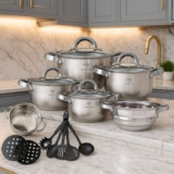 Jogo De Panelas Genebra 19 Peças Inox – Promoção