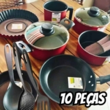 Jogo De Panelas Tramontina Antiaderente Turim 10 Pç Vermelho 27899287