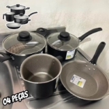 Jogo de Panelas Tramontina Turim em Aluminio com Revestimento Interno e Externo em Antiaderente Starflon Max Preto 04 Peças