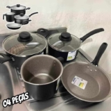 Jogo de Panelas Tramontina Turim em Aluminio com Revestimento Interno e Externo em Antiaderente Starflon Max Preto 04 Peças