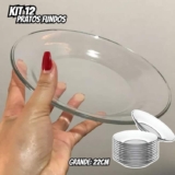 Jogo De Pratos Fundos Kit 6 Peças Em Vidro Almoço E Jantar – CEDAR GLASS