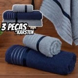 Jogo de Toalhas de Banho Casain/Karsten de Algodão e Poliéster Otto Artico e Baltico 3 Peças