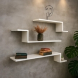 Kelan 3 Prateleiras Z Suspensa Para Quarto Sala Decorativa Cor Branco