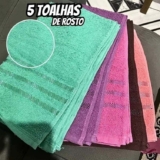 Kit 05 Toalhas De Rosto 100% Algodão Liso Laune Haus