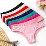 Kit 10 Calcinhas Algodão Tanga Lisa Conforto Basica Feminina