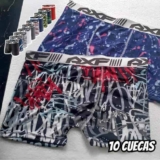 Kit 10 Cuecas Box Boxer Estampadas Masculino Atacado Revenda
