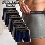 Kit 10 Cuecas Boxer Sandrini Algodão Box Atacado Original Masculinas Adulto
