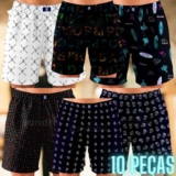 Kit 10 Cuecas Sandrini Samba Canção Estampada Confortável Adulto Original