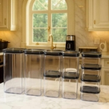 Kit 10 Organizadores Pote Hermético Empilhável Em Acrílico