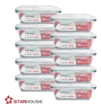 Kit 10 Potes Vidro 370ml Hermético Marmita Forno Refratário Star House