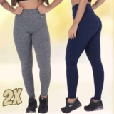Kit 2 Legging Peluciada Inverno Cintura Alta