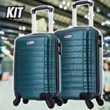 Kit 2 malas de viagem de bordo PP e P Detroit Swiss Move Verde