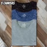 Kit 3 Camisetas Básicas Masculinas Com Bordado Hering