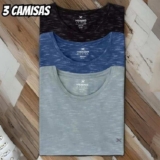 Kit 3 Camisetas Básicas Masculinas Com Bordado Hering