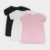 Kit 3 Camisetas Básicos Feminina – Preto e Rosa