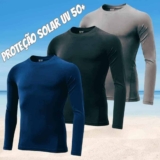 Kit 3 Camisetas Térmicas Proteção Solar Uv 50+ Manga Longa Dry Fit by ZAROC