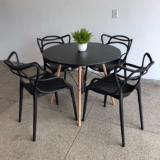 Kit 4 Cadeiras De Jantar Allegra Master Empilhável Preto