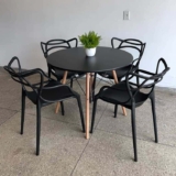Kit 4 Cadeiras De Jantar Allegra Master Empilhável Preto