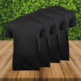 Kit 4 Camisetas Masculinas Básicas Conforto Lisas Poliéster Premium