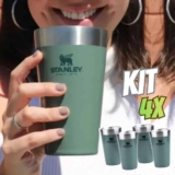 Kit 4 Copos Térmicos de Cerveja Stanley Hammertone Green – 473ML