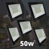 Kit 5 Refletor Led 50w Holofote Bivolt Prova Dágua Frio