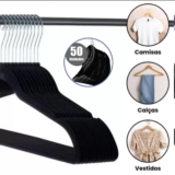 Kit 50 Cabide De Veludo Adulto Ultra Fino Antideslizante – KONTUZ HOME