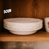 Kit 50 Prato Plástico Redondo Para Almoço Jantar Refeição Lanche Escolar