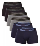 Kit 6 Cuecas Boxer Cotton Elástico Friso Mash