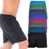 Kit 8 Shorts Lisos Academia 3 Bolsos Bermuda Tactel Treino Praia Elástico Cordão Bermudas – Sortido