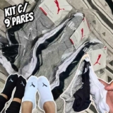 Kit 9 Pares Meias Puma Sapatilha Algodão Cano Baixo Meia Soquete Adulto Masculino Feminino Original