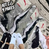 Kit 9 Pares Meias Puma Sapatilha Algodão Cano Baixo Meia Soquete Adulto Masculino Feminino Original