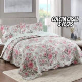 Kit Colcha Casal Bouti Cobre Leito 3 Peças 220×240 Heloise