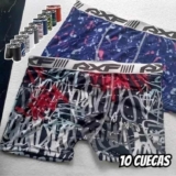 Kit Com 10 Cuecas Boxer Adulto
