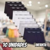 Kit Com 10 Cuecas Infantis Para Meninos Boxer Algodão Mash