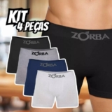 Kit Com 4 Cuecas Boxer Sem Costura Algodão Confortável Zorba