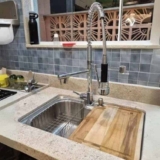 Kit Cuba Gourmet 60×42 Com Acessórios E Torneira Monocomando Cor Prateado