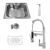 Kit Cuba Pia Gourmet Luxo Prizi Aço Inox 304 SB6042 + Torneira Gourmet Prizi com Spray KE6024