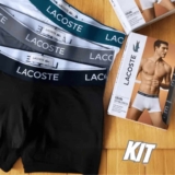 Kit Cueca Boxer Lacoste C/ 3 Peças Tam. P