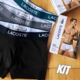 Kit Cueca Boxer Lacoste C/ 3 Peças Tam. P