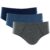 Kit Cueca Mash Slip de Algodão 3 Peças – Azul Marinho/Azul Jeans/Cinza Escuro
