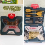 Kit de pontas e brocas em titânio Bosch X-Line com 40 peças