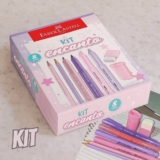 Kit Encanto Faber-Castell Com Produtos Rosa e Roxo Em Tons Pastel *EDIÇÃO LIMITADA*