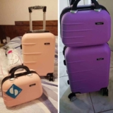 Kit Mala de Bordo Silent Ipanema + Frasqueira – Padrão ANAC | Rígida em ABS | 4 Rodas Duplas 360° | Cadeado Numérico Integrado | Leve e Resistente (Lilás Candy)