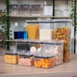 Kit Pote Quadrado 9 Und Mantimento Hermético Transparente