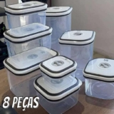 Kit Potes Plásticos Transparente com Tampa Branca 8 Unidades Electrolux