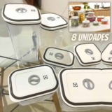Kit Potes Plásticos Transparente com Tampa Branca 8 Unidades Electrolux