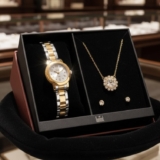 Kit Relógio Dumont Feminino Lady Bicolor – Du2035moq/k4k Bisel Dourado Fundo Prata