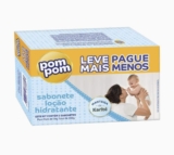 Kit Sabonete em Barra Pom Pom Loção Hidratante com 5 unidades de 70g cada