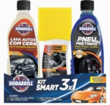 Kit Smart Rodabrill – Lava autos com cera, Pneu pretinho, Silicone gel tradicional